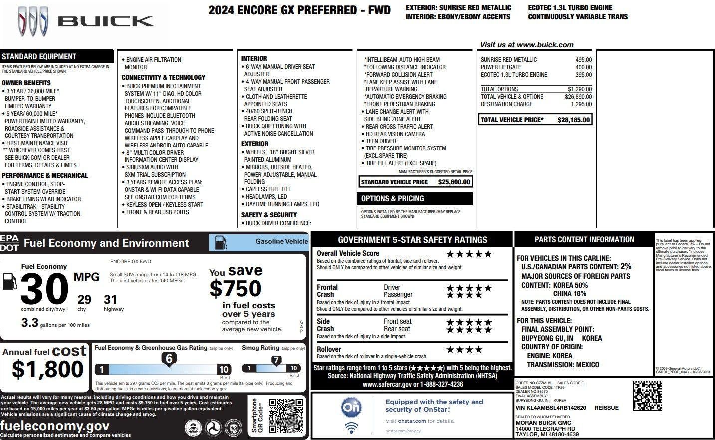 buick encore gx 2024 KL4AMBSL4RB142620 image buick encore gx 2024 KL4AMBSL4RB142620 image